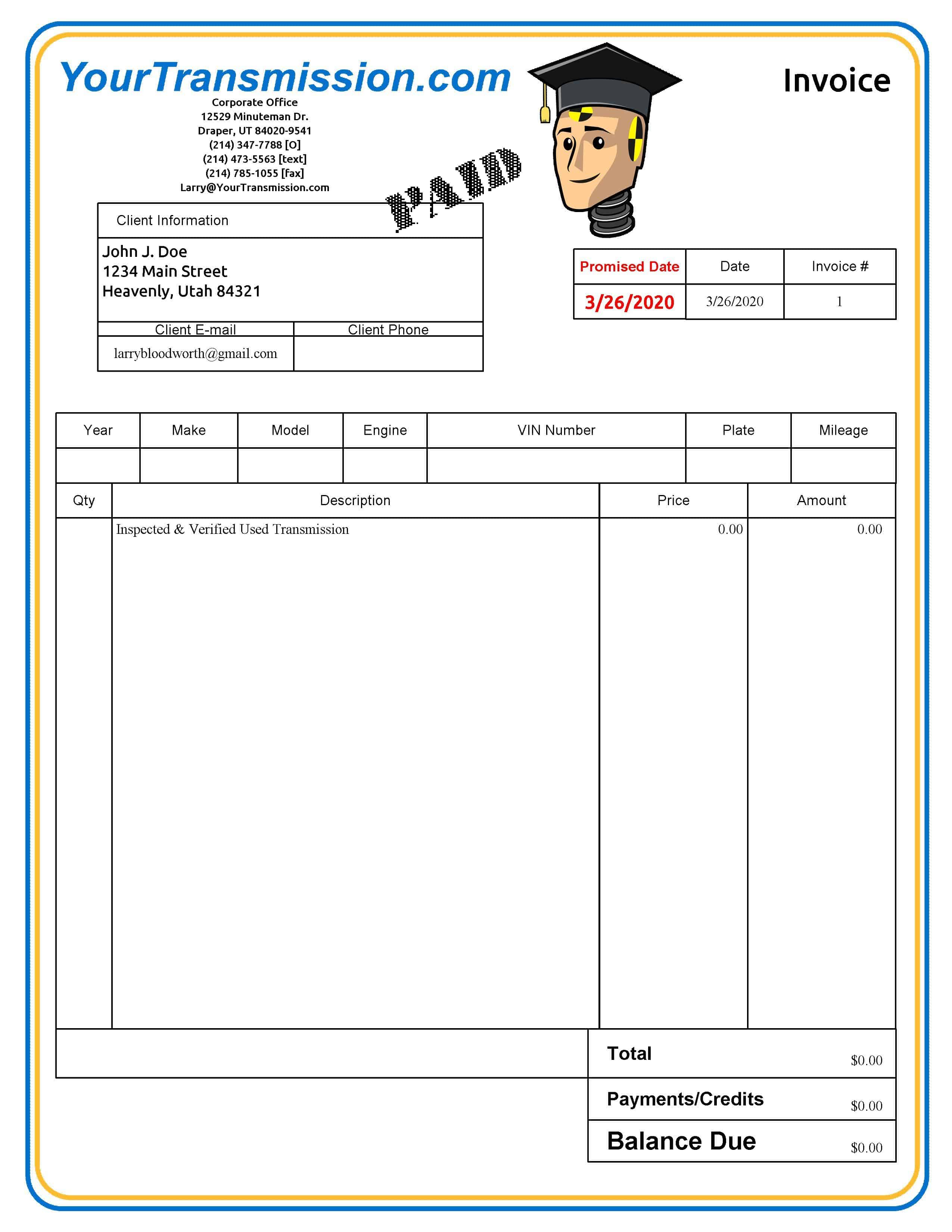 Quickbooks Invoice